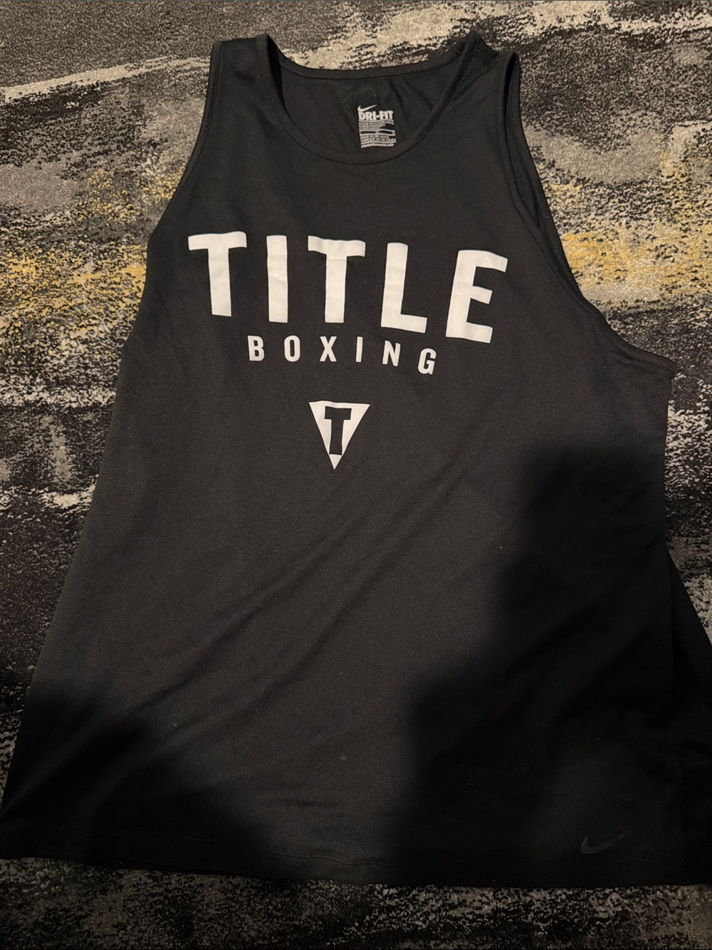 Nike Black Tank with White TITLE Boxing Logo